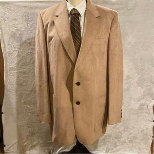 Saks Fifth Avenue Blazer Men’s xx Tan Suede Single Breasted